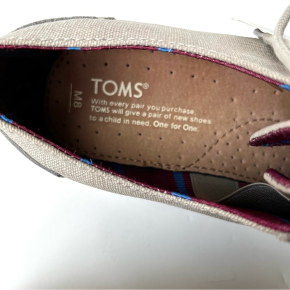 NEW IN BOX Toms Men’s Brogue Leather Shoes in Taupe 8M - Picture 5 of 15